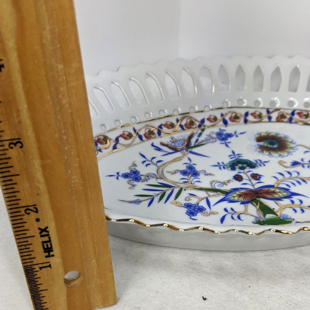 Vintage Reticulated Candy Dish/ Matching Relish - Picture 5 of 10